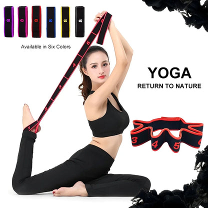 Ceinture d'étirement pour danse, Yoga, 8 sections, Pilates, Fitness, Tension, élasticité numérique, bande de résistance élastique latine