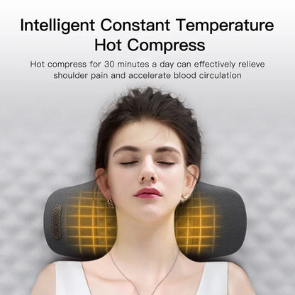 Oreiller Masseur Cervical Chauffant – Traction & Vibration