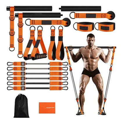 Kit de barre de Pilates avec bandes de résistance, équipement d'entraînement Pilates, bâton de Yoga Portable pour bras arrière de hanche, équipement d'entraînement complet du corps