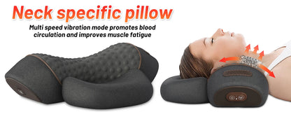 Oreiller Masseur Cervical Chauffant – Traction & Vibration