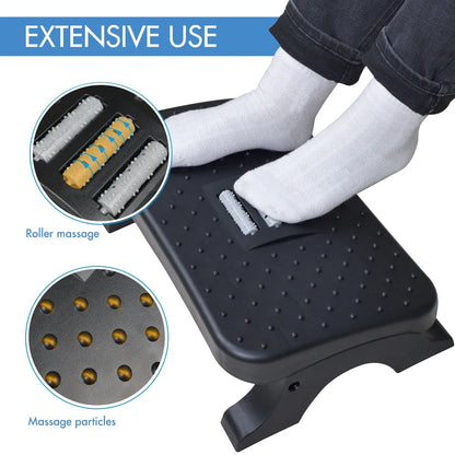 Repose-pieds Ergonomique – Rouleaux Massage & Hauteur Réglable