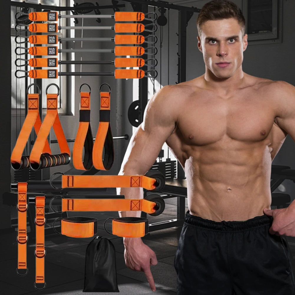 Kit de barre de Pilates avec bandes de résistance, équipement d'entraînement Pilates, bâton de Yoga Portable pour bras arrière de hanche, équipement d'entraînement complet du corps