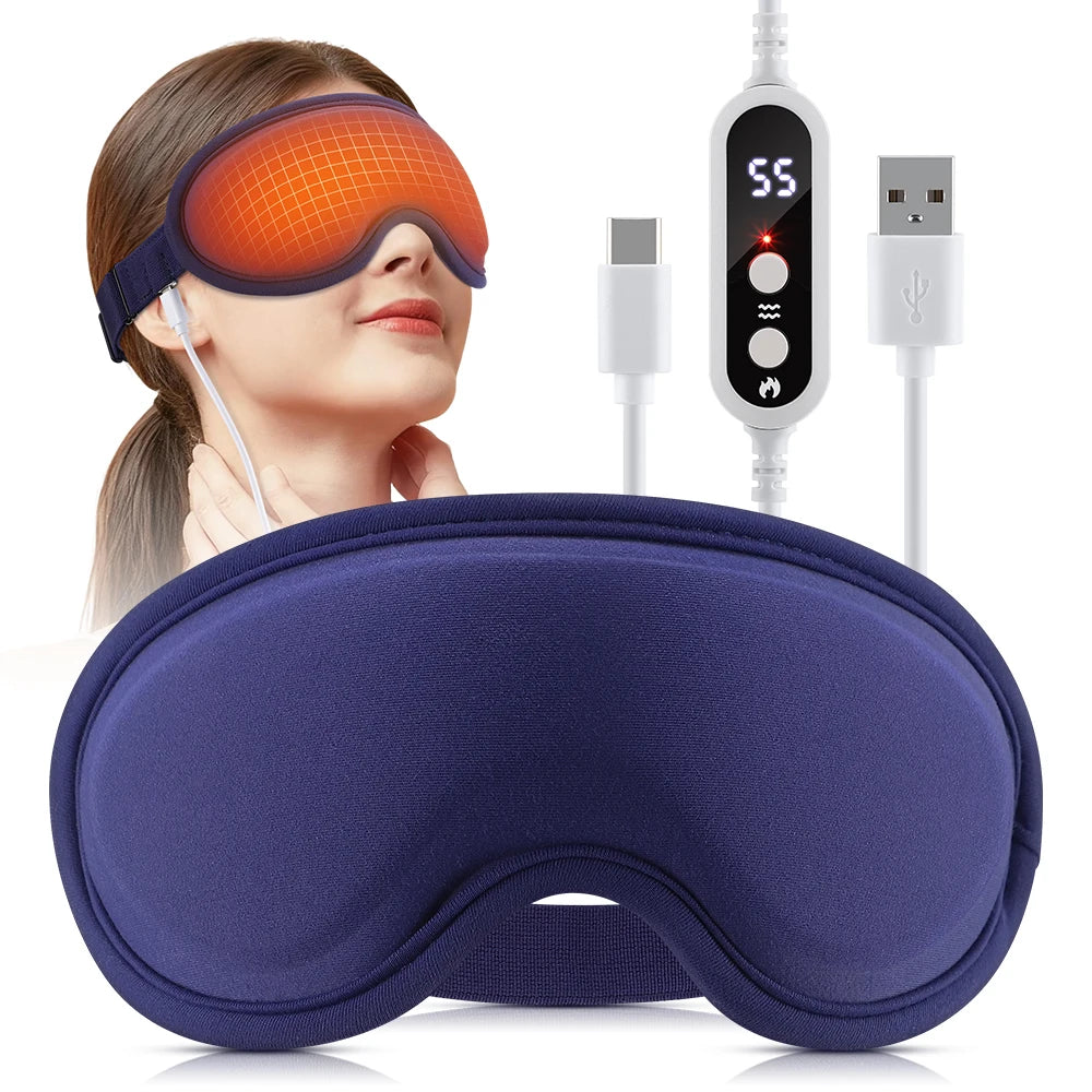 Masque Oculaire Chauffant USB 3D – Massage Vibrant & Anti-Fatigue