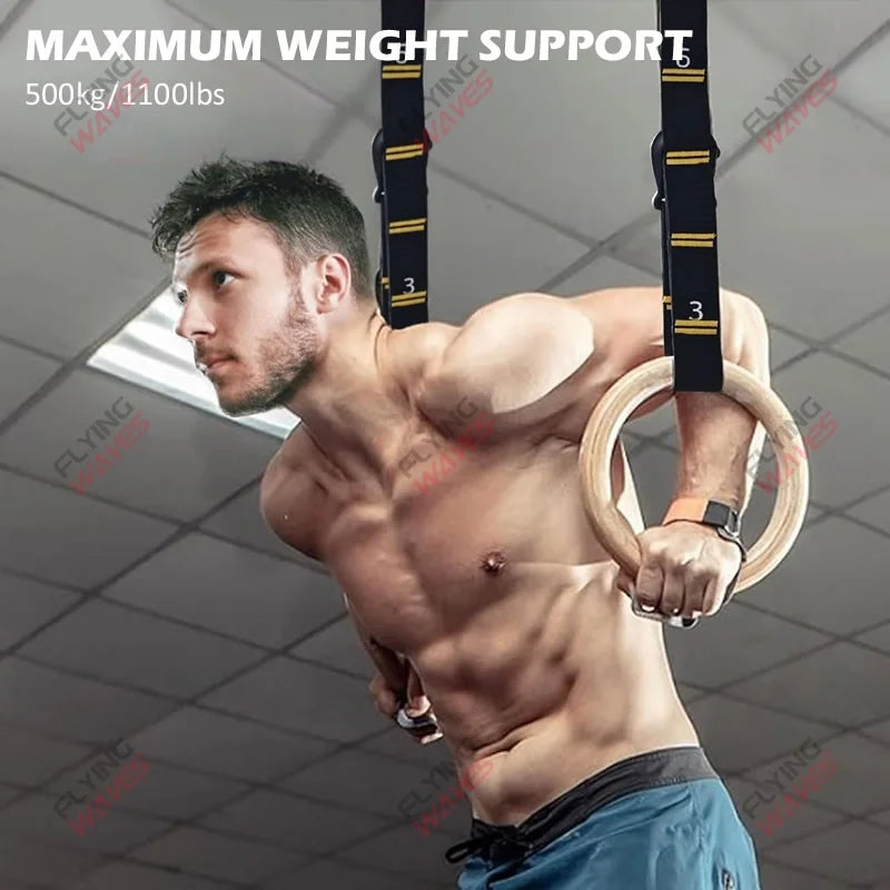 RingForce™ – Anneaux de Gymnastique en Bois Réglables