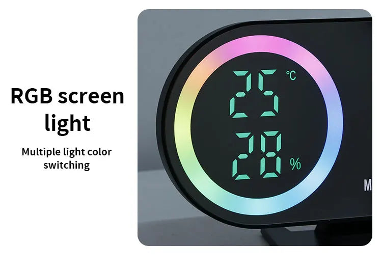 Réveil LED 7 Couleurs – Double Alarme, Température & USB