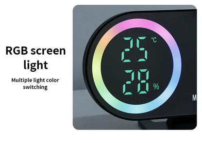 Réveil LED 7 Couleurs – Double Alarme, Température & USB