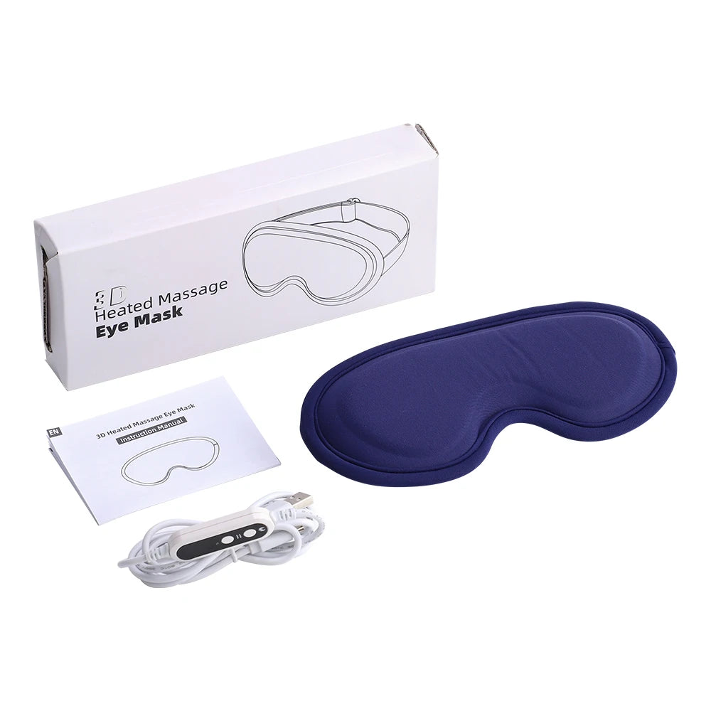 Masque Oculaire Chauffant USB 3D – Massage Vibrant & Anti-Fatigue
