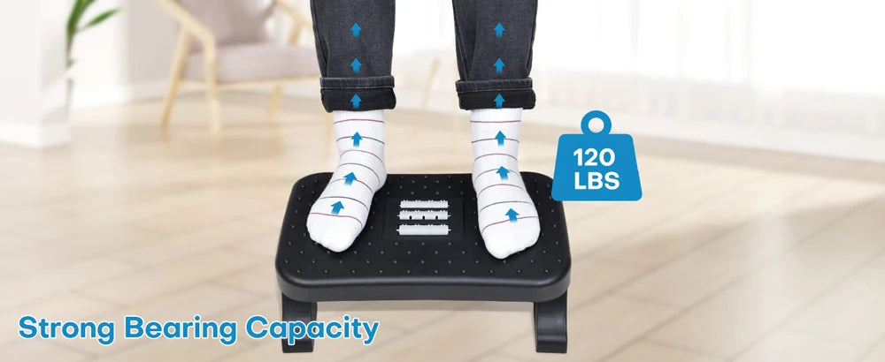 Repose-pieds Ergonomique – Rouleaux Massage & Hauteur Réglable
