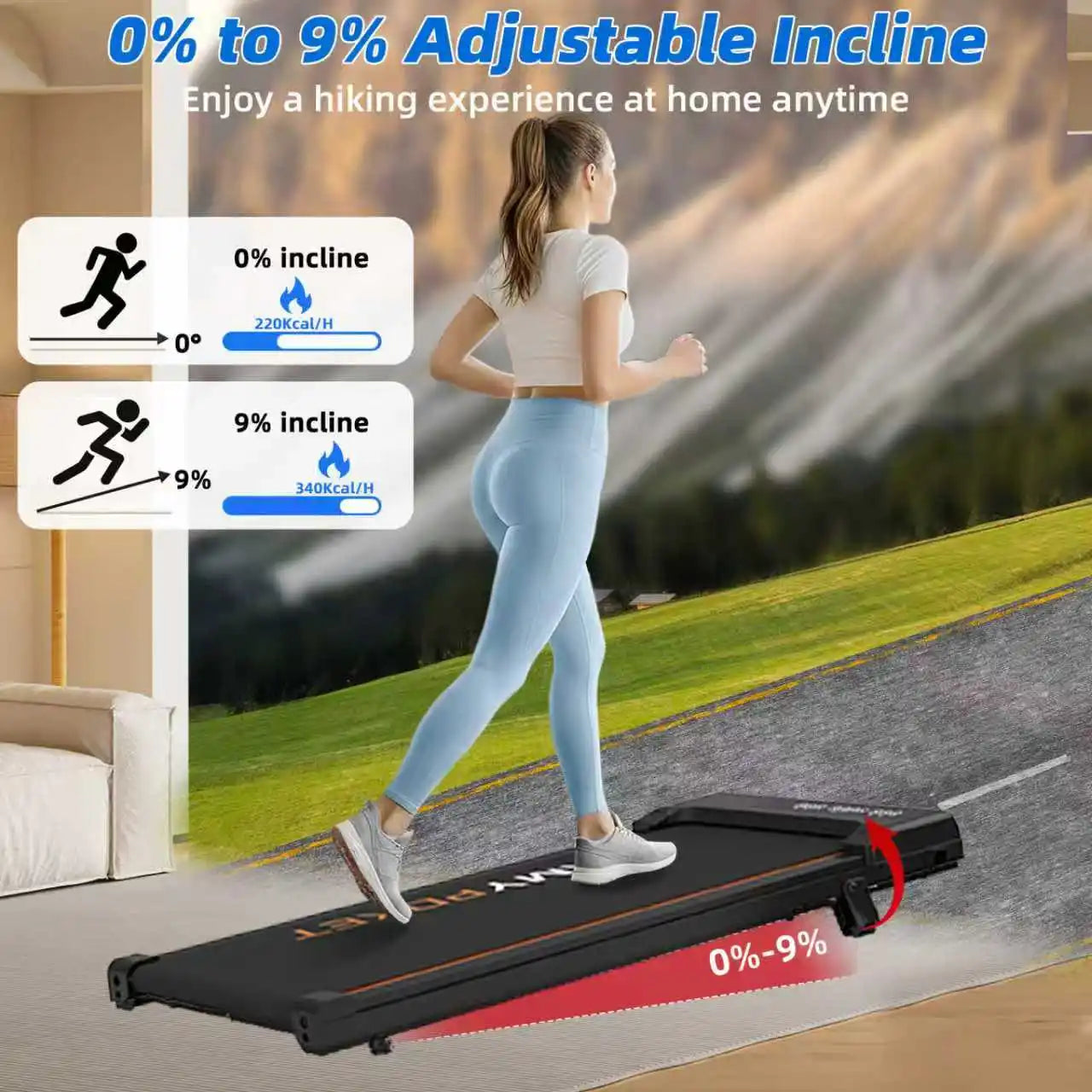 WalkForce™ Pro – Tapis de Marche Pliable Inclinable
