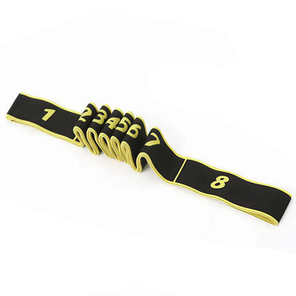 Ceinture d'étirement pour danse, Yoga, 8 sections, Pilates, Fitness, Tension, élasticité numérique, bande de résistance élastique latine