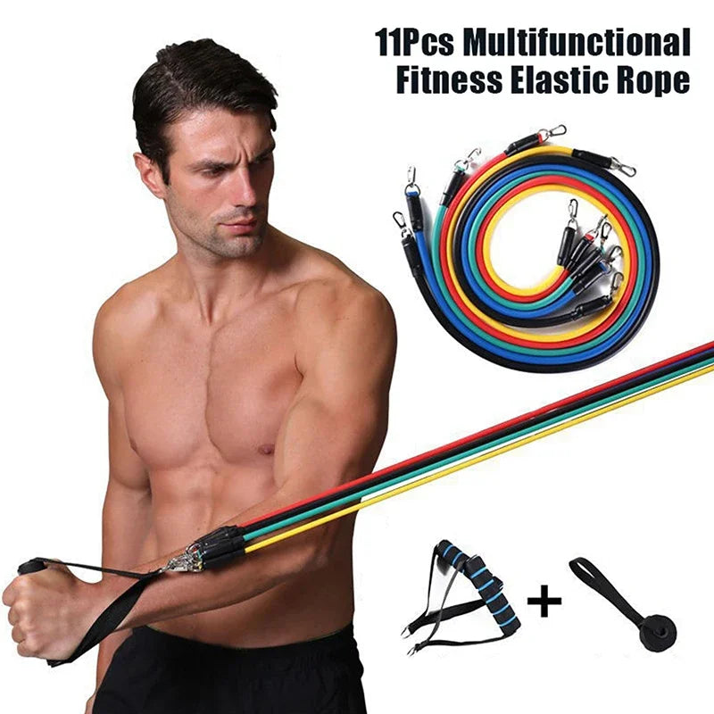 Ensemble de 11 sangles d'entraînement musculaire, sangle de Tension multifonctionnelle, harnais d'entraînement de Tension de Fitness, corde élastique