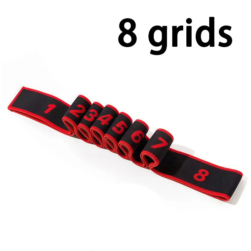 Ceinture d'étirement pour danse, Yoga, 8 sections, Pilates, Fitness, Tension, élasticité numérique, bande de résistance élastique latine