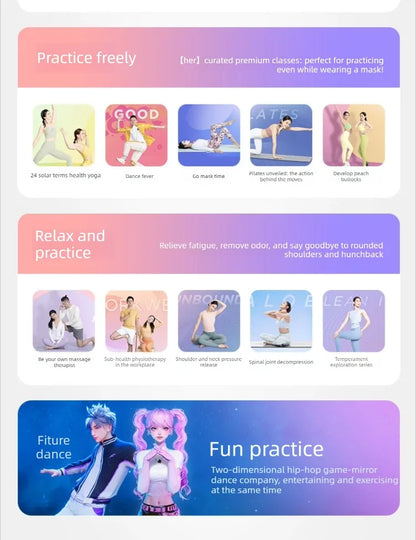 Boîte magique de fitness AI, exercice intelligent par stimulation sensorielle, projection TV, console de jeu, machine de danse, équipement de fitness à domicile