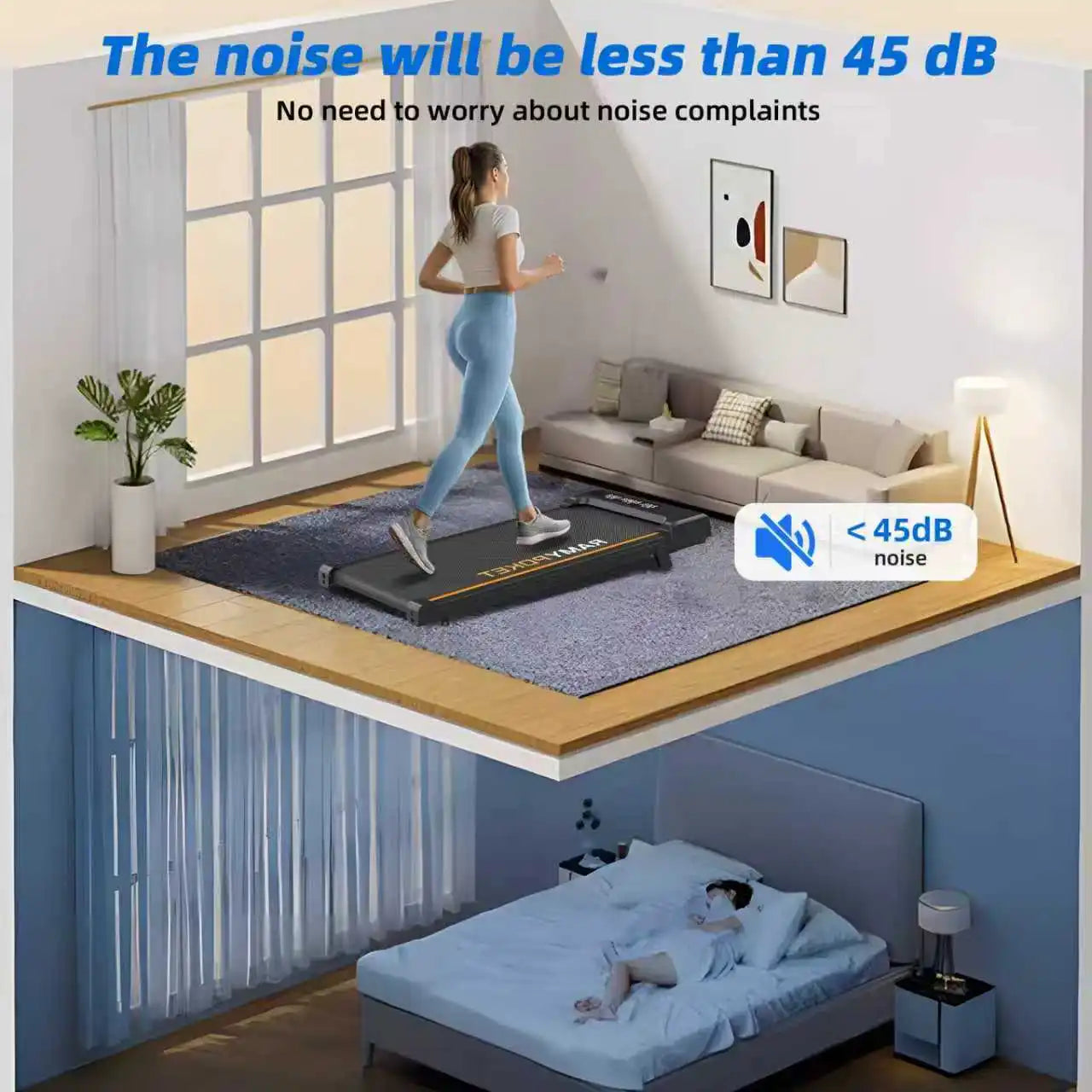 WalkForce™ Pro – Tapis de Marche Pliable Inclinable
