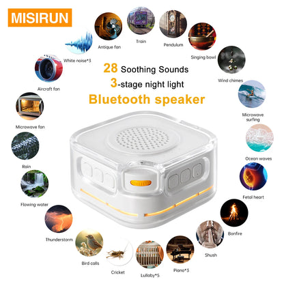 Machine à Bruit Blanc – 28 Sons, Bluetooth & Veilleuse