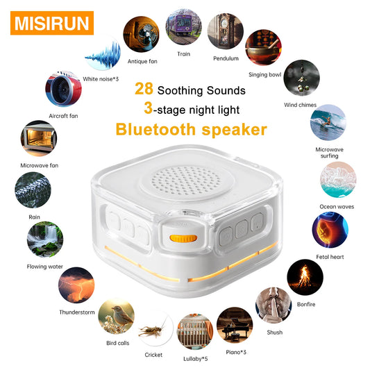 Machine à Bruit Blanc – 28 Sons, Bluetooth & Veilleuse