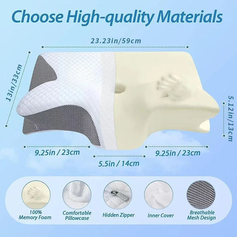 Oreiller Cervical 2-en-1 – Voyage & Maison, Soutien Orthopédique