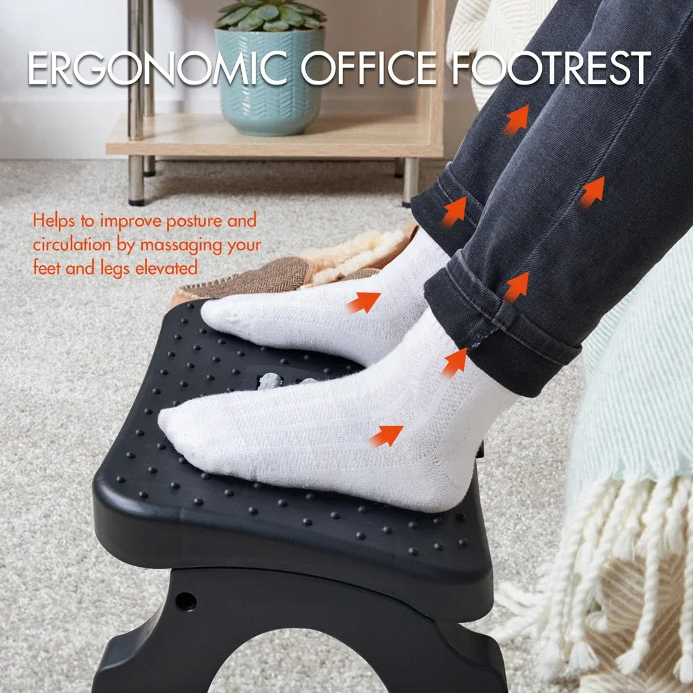 Repose-pieds Ergonomique – Rouleaux Massage & Hauteur Réglable