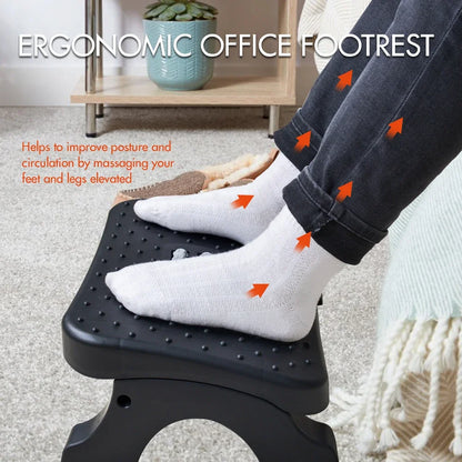 Repose-pieds Ergonomique – Rouleaux Massage & Hauteur Réglable