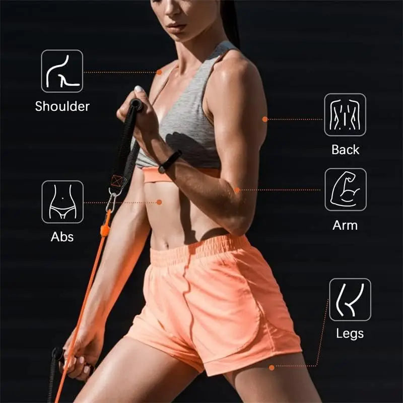 Ensemble de bandes de résistance, bandes d'exercice avec ancre de porte, sangles de cheville pour l'entraînement de résistance, physiothérapie, entraînements à domicile