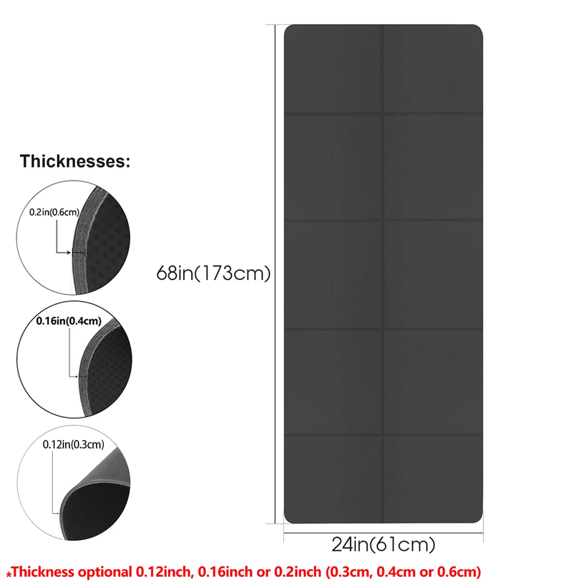 Tapis de Yoga pliable noir, écologique, EVA, pour voyage, Fitness, exercice, épaisseur 3/4/6mm, pour les entraînements de Yoga, Pilates