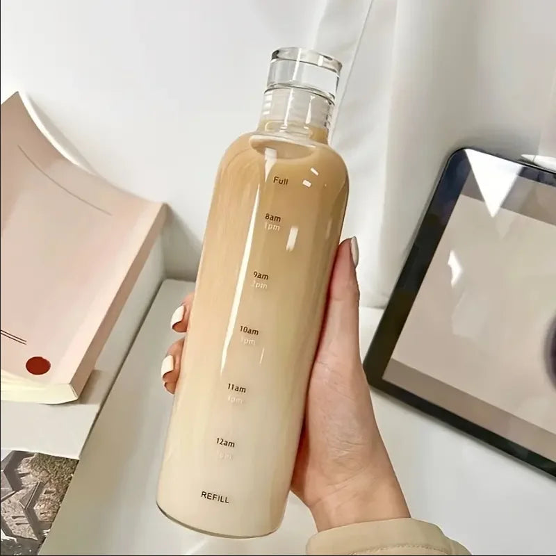 Bouteille d'Eau Motivée 500ml – Échelle de Temps & Fitness