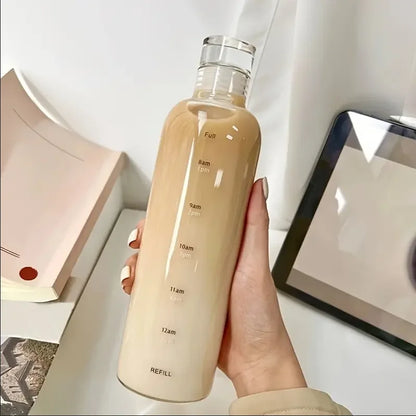 Bouteille d'Eau Motivée 500ml – Échelle de Temps & Fitness