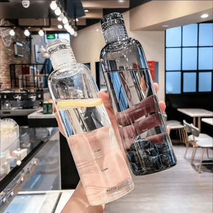 Bouteille d'Eau Motivée 500ml – Échelle de Temps & Fitness
