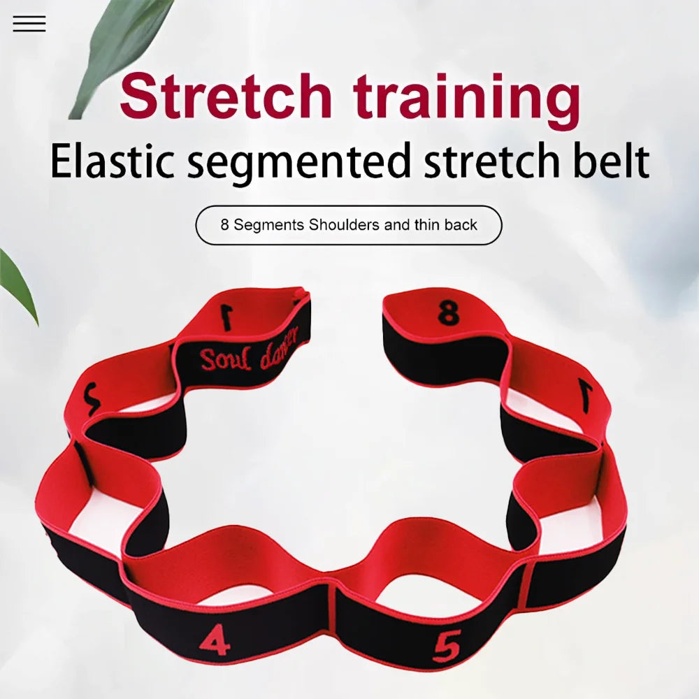 Ceinture d'étirement pour danse, Yoga, 8 sections, Pilates, Fitness, Tension, élasticité numérique, bande de résistance élastique latine