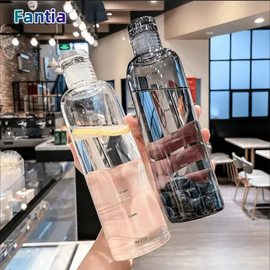 Bouteille d'Eau Motivée 500ml – Échelle de Temps & Fitness
