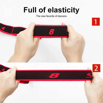 Ceinture d'étirement pour danse, Yoga, 8 sections, Pilates, Fitness, Tension, élasticité numérique, bande de résistance élastique latine