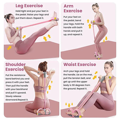 Bandes de résistance, extracteur de pédale de Yoga à 4 tubes, corde de traction élastique, équipement de Fitness pour l'entraînement de l'abdomen, de la taille et des bras