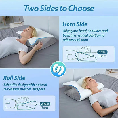 Oreiller Cervical 2-en-1 – Voyage & Maison, Soutien Orthopédique