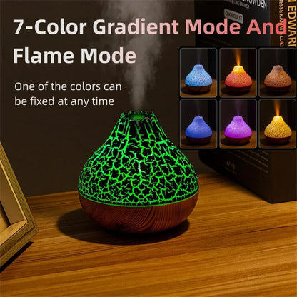 Humidificateur Volcanique 300ml – Diffuseur Aromàthérapie & Veilleuse 7 Couleurs