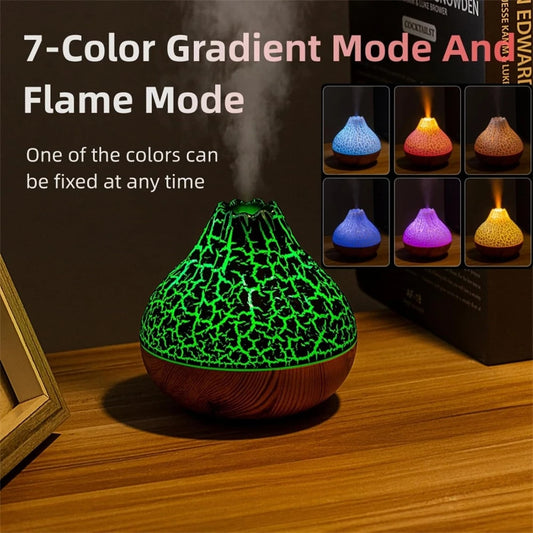 Humidificateur Volcanique 300ml – Diffuseur Aromàthérapie & Veilleuse 7 Couleurs