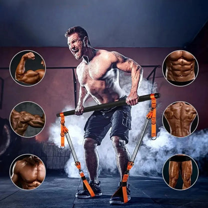 Kit de barre de Pilates avec bandes de résistance, équipement d'entraînement Pilates, bâton de Yoga Portable pour bras arrière de hanche, équipement d'entraînement complet du corps