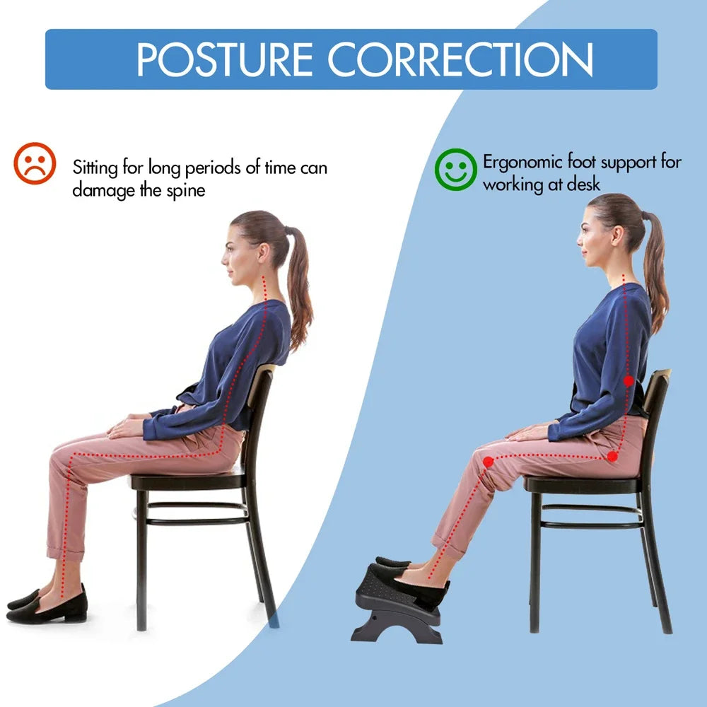 Repose-pieds Ergonomique – Rouleaux Massage & Hauteur Réglable