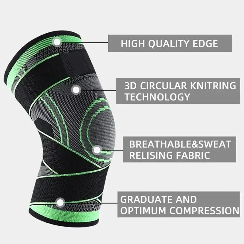 Manchon de compression du genou avec bretelles réglables pour courir, travailler et tenue sportive toute la journée