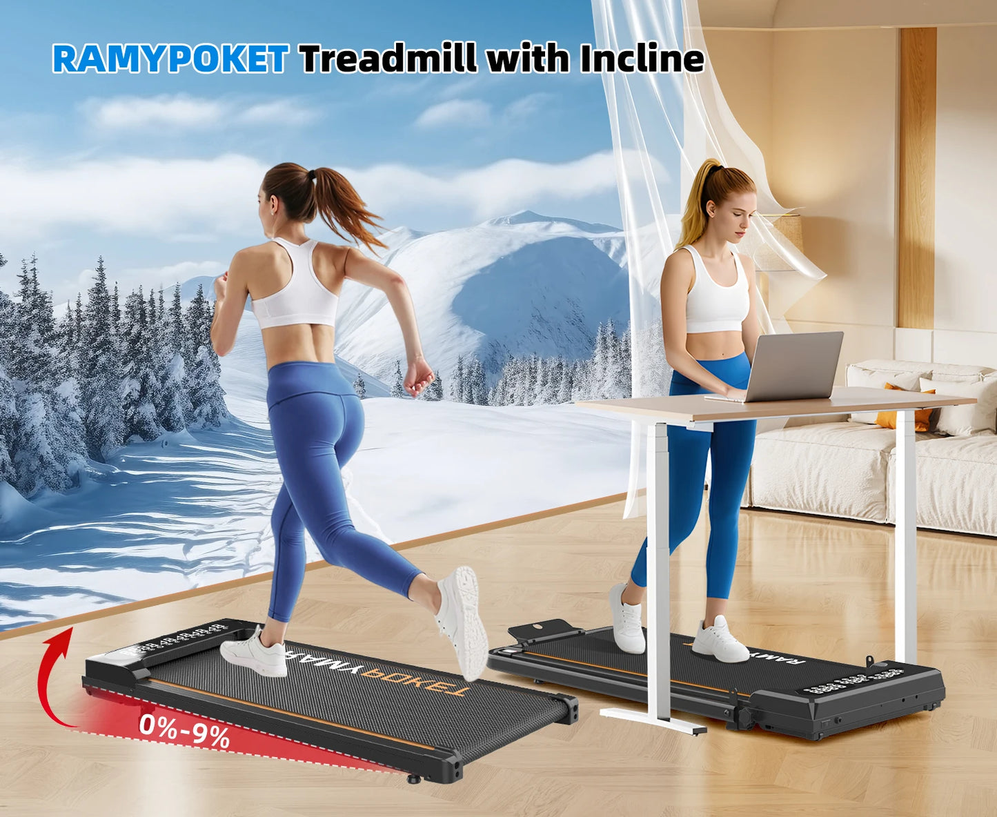 WalkForce™ Pro – Tapis de Marche Pliable Inclinable