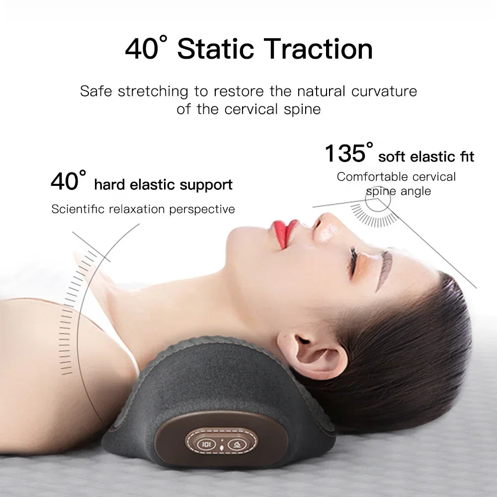 Oreiller Masseur Cervical Chauffant – Traction & Vibration