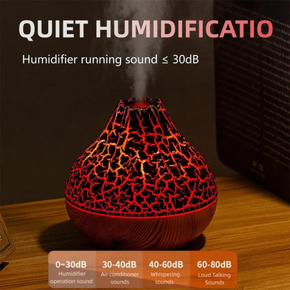 Humidificateur Volcanique 300ml – Diffuseur Aromàthérapie & Veilleuse 7 Couleurs