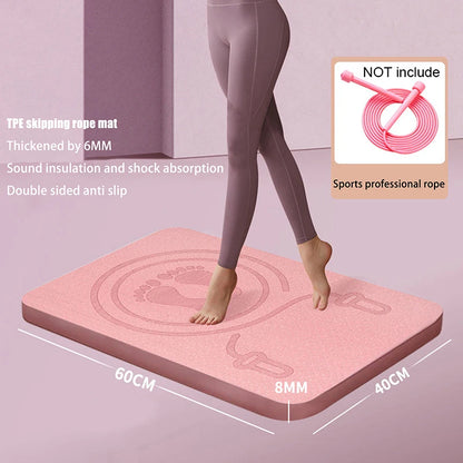 ZZ 6MM tapis de corde à sauter Anti-bruit tapis de corde à sauter tapis de sol exercice Absorption des chocs tapis de Yoga TPE tapis à sauter tapis de Fitness