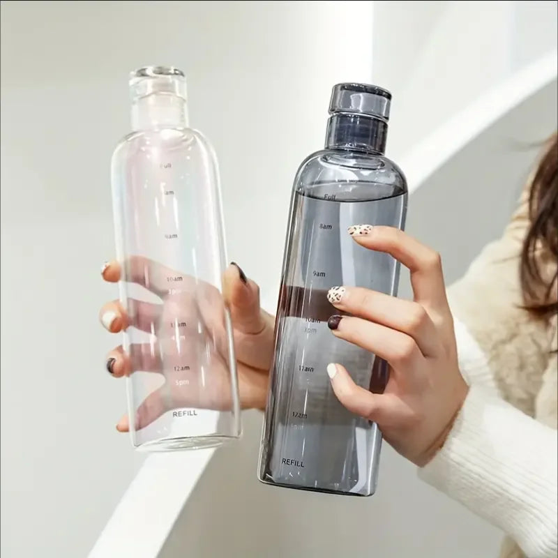 Bouteille d'Eau Motivée 500ml – Échelle de Temps & Fitness