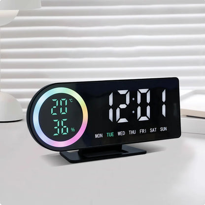 Réveil LED 7 Couleurs – Double Alarme, Température & USB