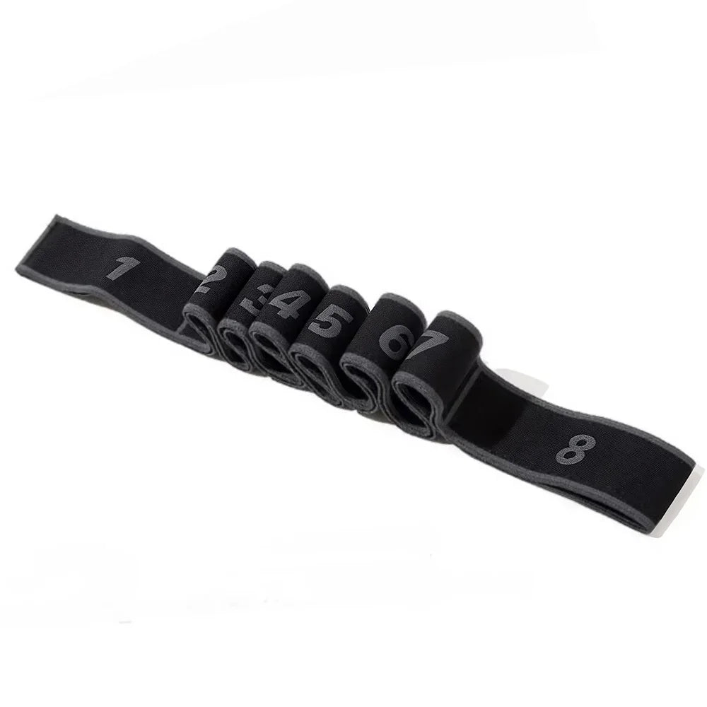 Ceinture d'étirement pour danse, Yoga, 8 sections, Pilates, Fitness, Tension, élasticité numérique, bande de résistance élastique latine