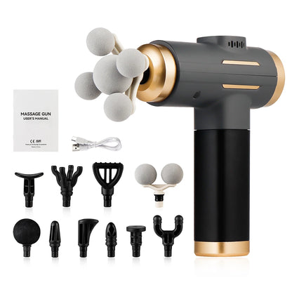Pistolet de Massage électrique 11 en 1, pistolet de Fascia puissant à 99 niveaux, Vibration à haute fréquence, pistolet de Massage corporel, bras, jambes, masseur musculaire