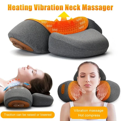Oreiller Masseur Cervical Chauffant – Traction & Vibration