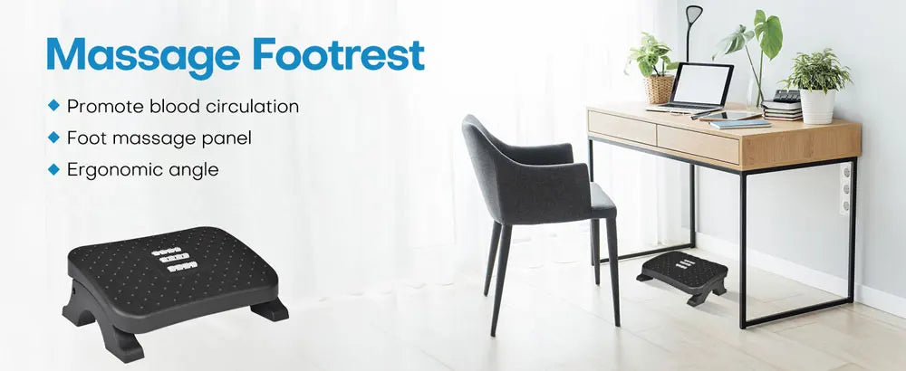 Repose-pieds Ergonomique – Rouleaux Massage & Hauteur Réglable