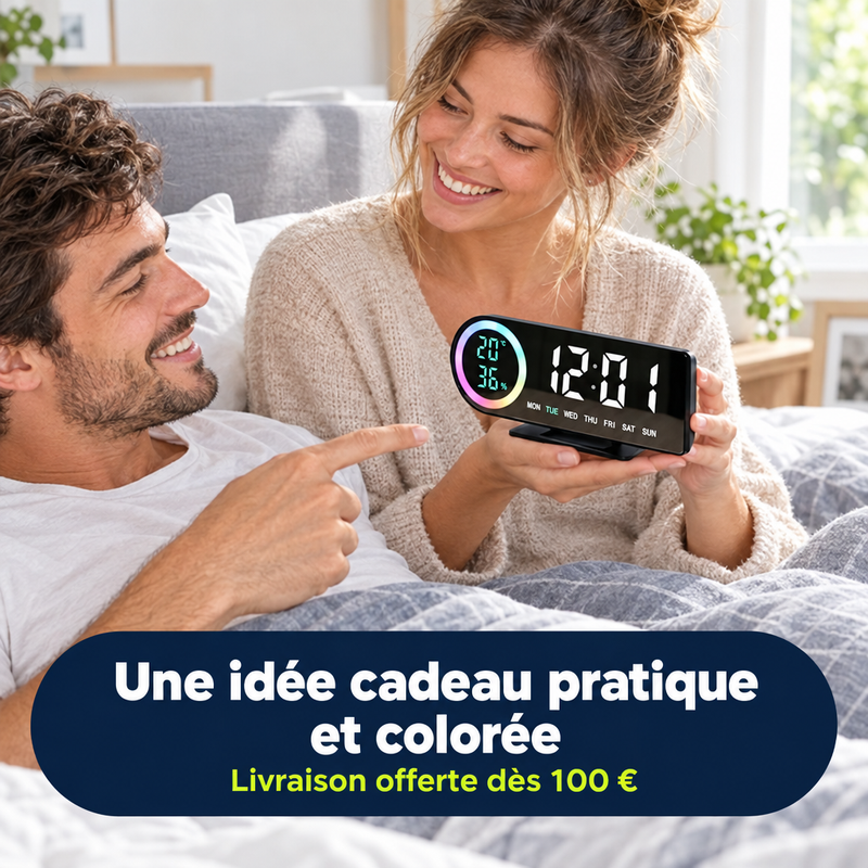 Idée cadeau pratique et colorée : réveil LumiWake, livraison offerte dès 100 €