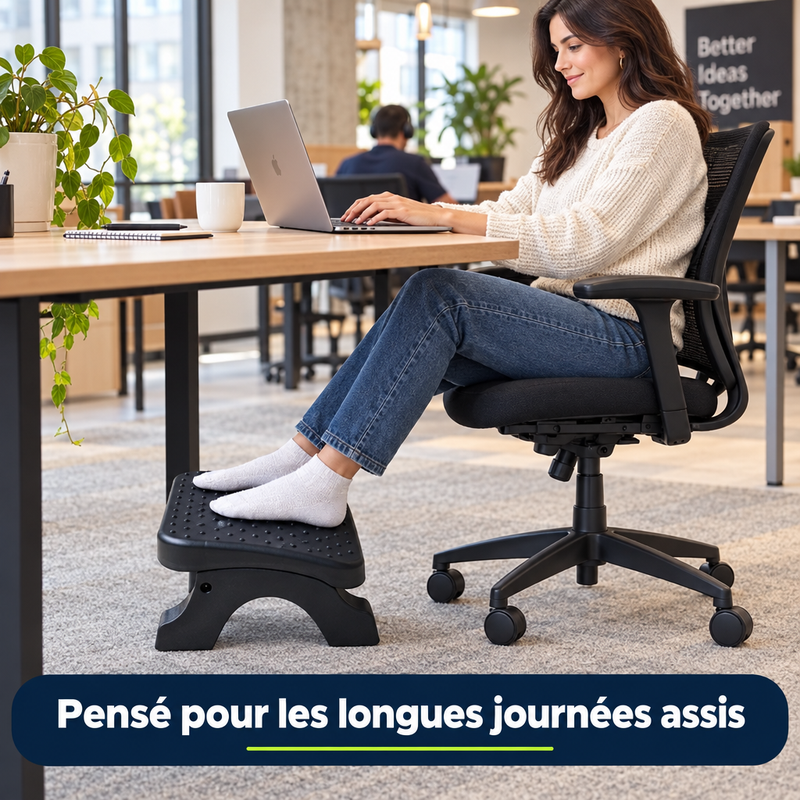 Repose-pieds FootEase, pensé pour les longues journées assis